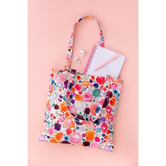 Multi-color New York Canvas Tote Bag with Interior Pocket - Picture 3 of 3